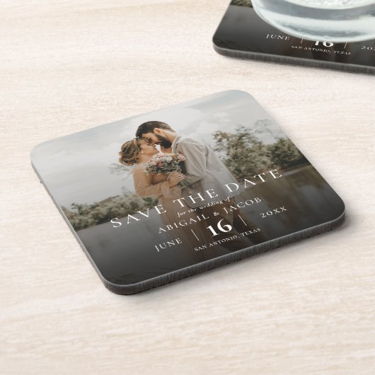 Dessous-de-verre Simple Élégant Moderne Photo Mariage Enregistrer l (Côté gauche)