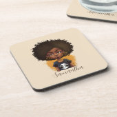 Dessous-de-verre Simple femme afro (Côté gauche)
