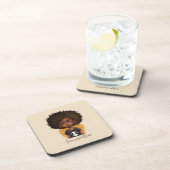 Dessous-de-verre Simple femme afro (Côté Droit)