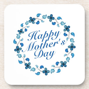 Dessous-de-verre Simple Happy Mother's Day Floral Wreath Coaster