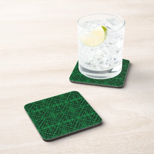 Dessous-de-verre Simple Scribble | Carreaux miroir | Vert | (Côté Droit)