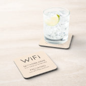 Dessous-de-verre Simple WiFi Information noir typographique Cream (Côté Droit)