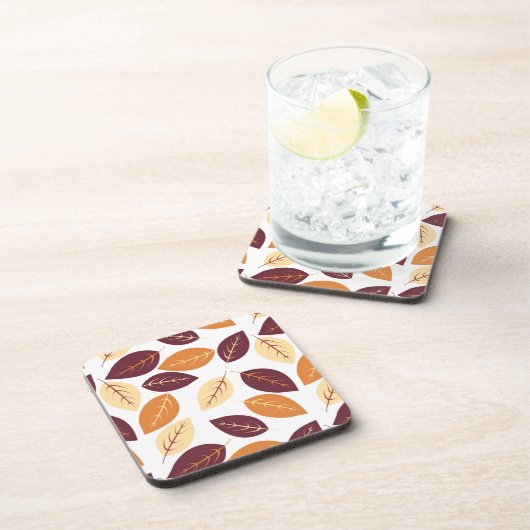 Dessous-de-verre Simples feuilles d'automne Beverage Coaster (Côté Droit)