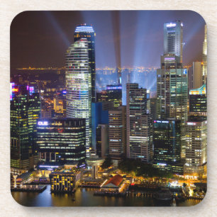 Dessous-de-verre Singapour centre-ville la nuit