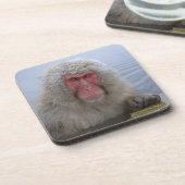 Dessous-de-verre Singe japonais de neige dans le hotspring (Côté gauche)