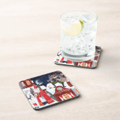 Dessous-de-verre Sinterklaas et Piet sur les toits d'Amsterdam (Côté Droit)