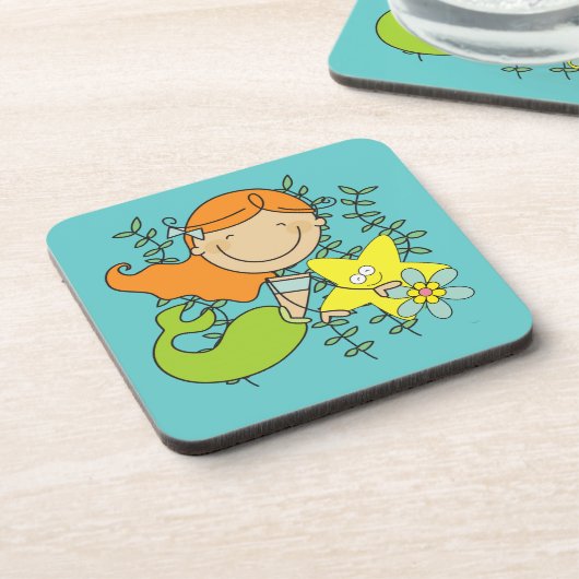 Dessous-de-verre Sirène rousse (Côté gauche)