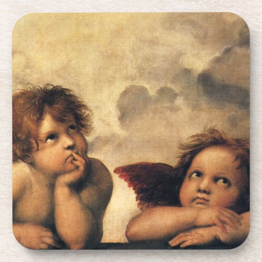 Dessous-de-verre Sistine Madonna Angels par Raphael Sanzio (Devant)