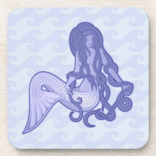 Dessous-de-verre Sitting Mermaid Blue