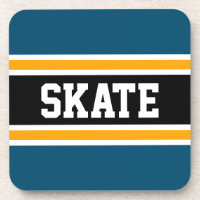 SKATE Sporty Jaune Noir Turquoise Bleu Stripes de