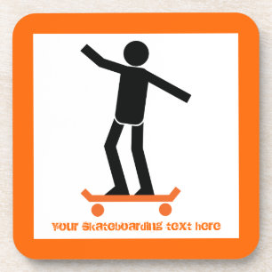 Dessous-de-verre Skateboardeur sur son skateboard personnalisé