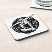 Dessous-de-verre Skater légendaire faisant du ski de fond en milieu (Côté gauche)