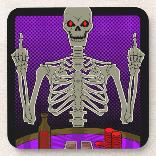 Dessous-de-verre Skeleton Poker Flip (Devant)