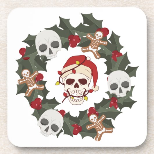 Dessous-de-verre Skeleton Wreath Noël (Devant)