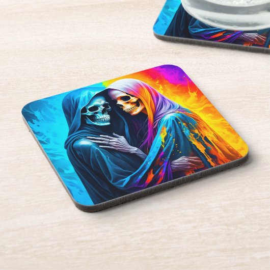 Dessous-de-verre Skeletons enveloppés dans un arc-en-ciel (Côté gauche)