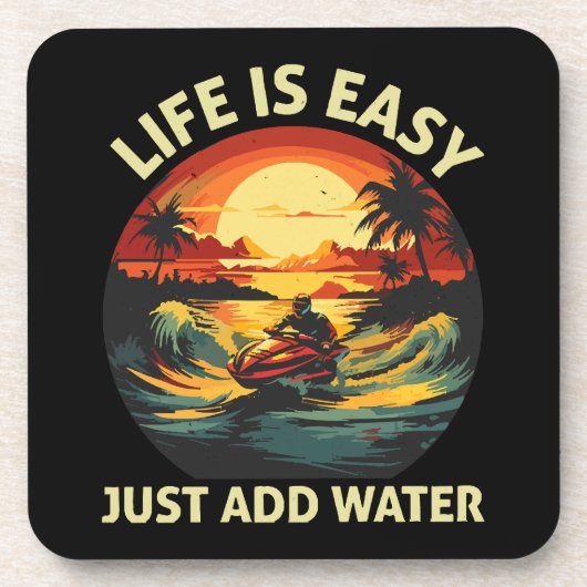 Dessous-de-verre skieur sur motomarine classique (Devant)