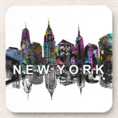 Dessous-de-verre Skyline New York en graffiti Beverage Coaster (Devant)
