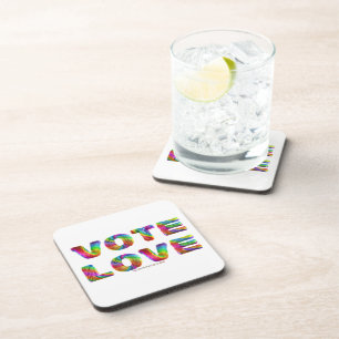 Dessous-de-verre SlipperyJoe vote amour égalité fourrure de couleur