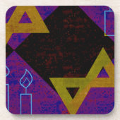 Dessous-de-verre SlipperyJoe's Happy Hanoukka Star de David menorah (Devant)