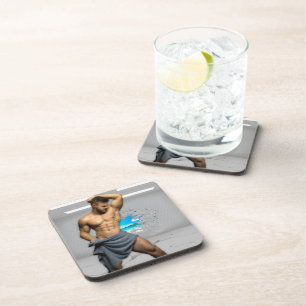 Dessous-de-verre SlipperyJoe's Man serviette brisée mur de brique b