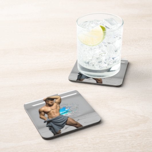 Dessous-de-verre SlipperyJoe's Man serviette brisée mur de brique b (Côté Droit)