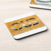 Dessous-de-verre SlipperyJoe's petit ours mot orange-brun pro (Côté gauche)