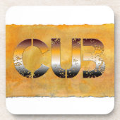 Dessous-de-verre SlipperyJoe's petit ours mot orange-brun pro (Devant)