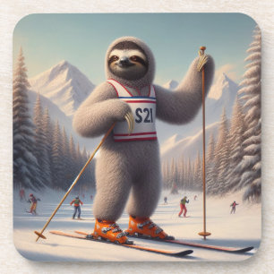 Dessous-de-verre Sloth Skiing