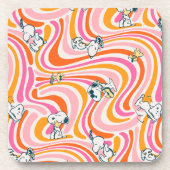 Dessous-de-verre Snoopy & Woodstock Super Vibes Motif orange (Devant)