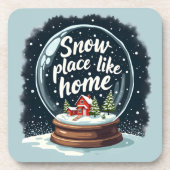 Dessous-de-verre Snow Place Like Home Holiday Quote (Devant)