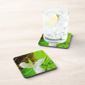 Dessous-de-verre Snow Trillium un Fleur sauvage blanc Abstrait (Côté Droit)