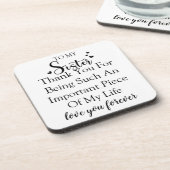 Dessous-de-verre Soeur Appréciation Merci D'Être Dans Ma Vie (Côté gauche)