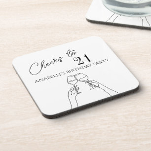 Dessous-de-verre Soirée à 21e anniversaire chic moderne