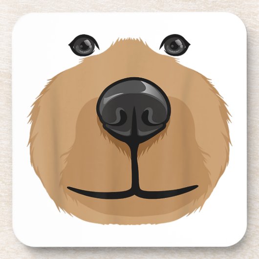 Dessous-de-verre Soirée costumée en tête de visage de l'ours de des (Devant)