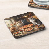 Dessous-de-verre Soirée Pizza Chat, (Côté gauche)