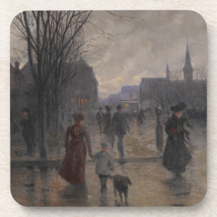 Dessous-de-verre Soirée pluvieuse sur l'avenue de Hennepin, c.1902