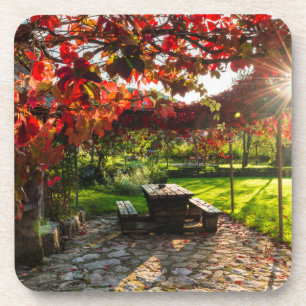 Dessous-de-verre Soleil à travers les feuilles d'automne, Croatie