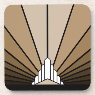 Dessous-de-verre Soleil Art déco bronzé