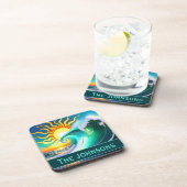 Dessous-de-verre Soleil et Surf artistiques (Côté Droit)