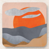 Dessous-de-verre Soleil peint, nuages et eau (Devant)