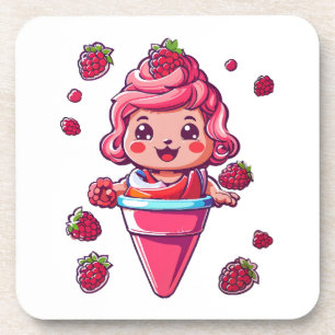 Dessous-de-verre Sorbet de framboise Kawaii