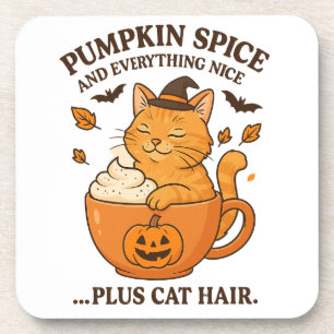 Dessous-de-verre Sorcière de chat gingembre - Joli design d'Hallowe