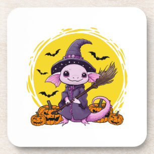 Dessous-de-verre Sorcière d'Halloween Axolotl Mignon