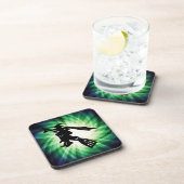 Dessous-de-verre Sorcière sur Broom Silhouette (Côté Droit)