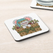 Dessous-de-verre Souris de Noël dans le panier (Côté gauche)