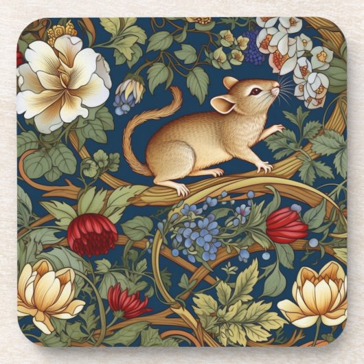 Dessous-de-verre Souris et fleurs Art nouveau (Devant)