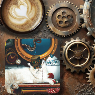Dessous-de-verre Sous-marin à thé pour chat victorien steampunk à l