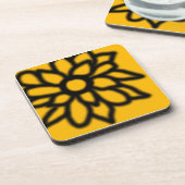 Dessous-de-verre Sous-tasses Fleur Pop Art (Jaune) (Côté gauche)
