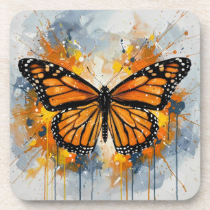 Dessous-de-verre Sous-verre vibrant pour boisson Papillon Monarque