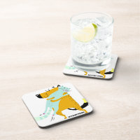 Sous-verres en plastique Chien et Chat avec dos en